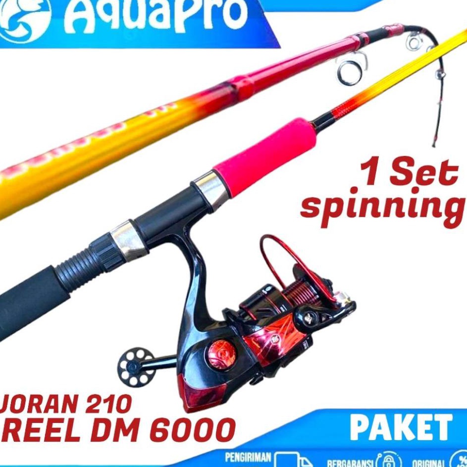 Grosir Surprise  1 Set Paket Combo Joran Pancing AQUAPRO Max Drag 16Kg 1521 cm Lengkap Reel Pancing 