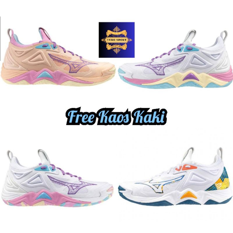 Sepatu voli wanita mizuno wave momentum 3 grade ori / Sepatu volly cewek mizuno