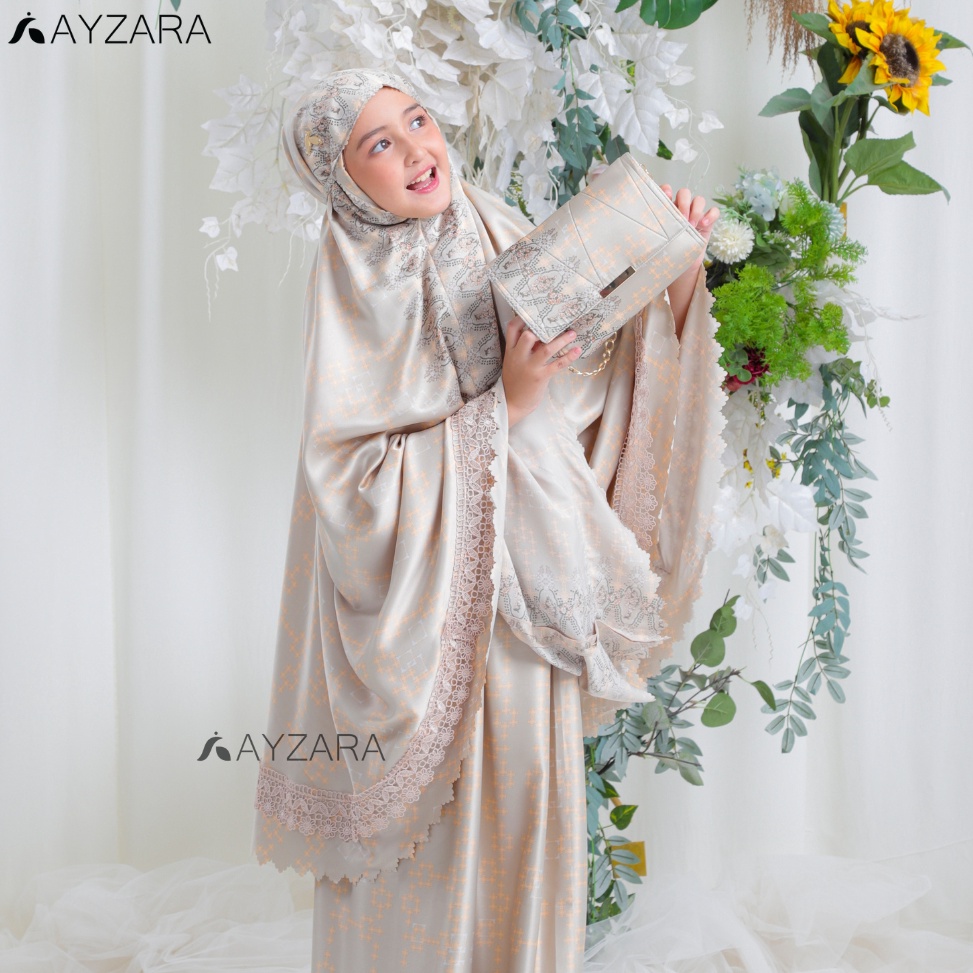 Spesial Ayzara  Mukena Anak Zamora Silk Tas Premium Motif