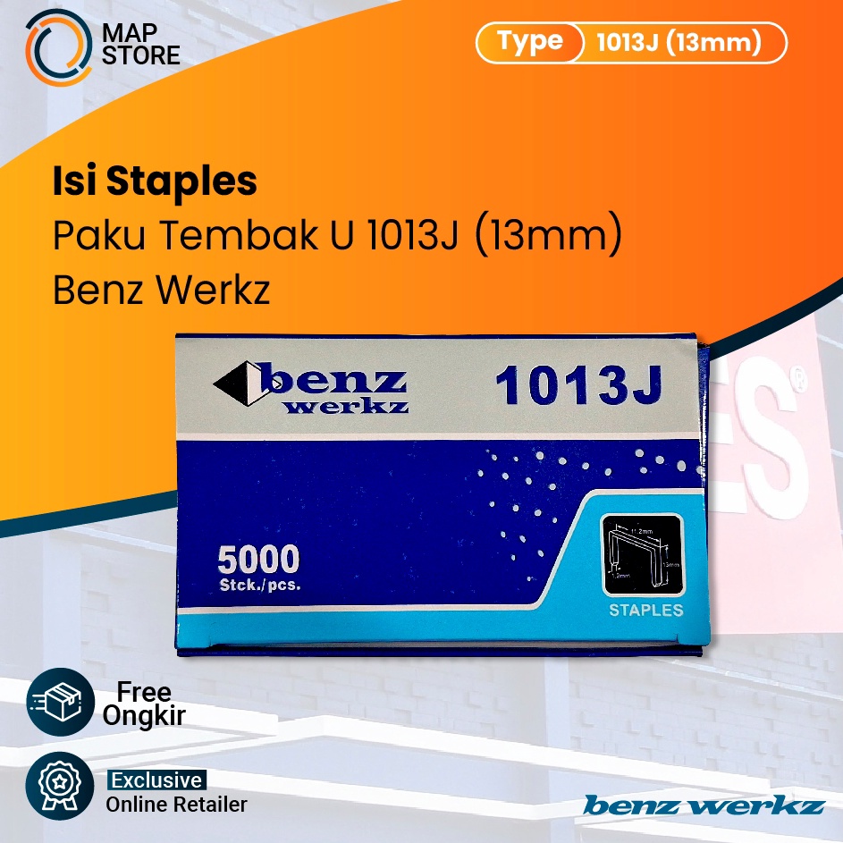 

KODE O67E BENZ 113J Isi Mesin Staples Paku Tembak U Mata Nailer Gun 113 J