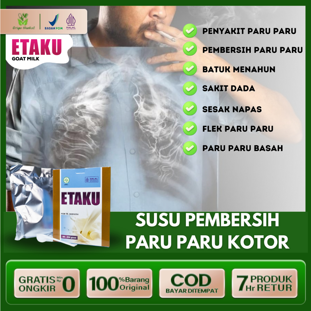 

Susu Pembersih Paru Paru Kotor Perokok Pembersih Paru Paru Hitam Pneumonia Obat Herbal EtakuGoatmilk