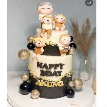 

custom cake anak 2tingkat/bebas custom kue ultah anak 2tingkat/2tier cake/ birthday cake anak bebas custom jakarta