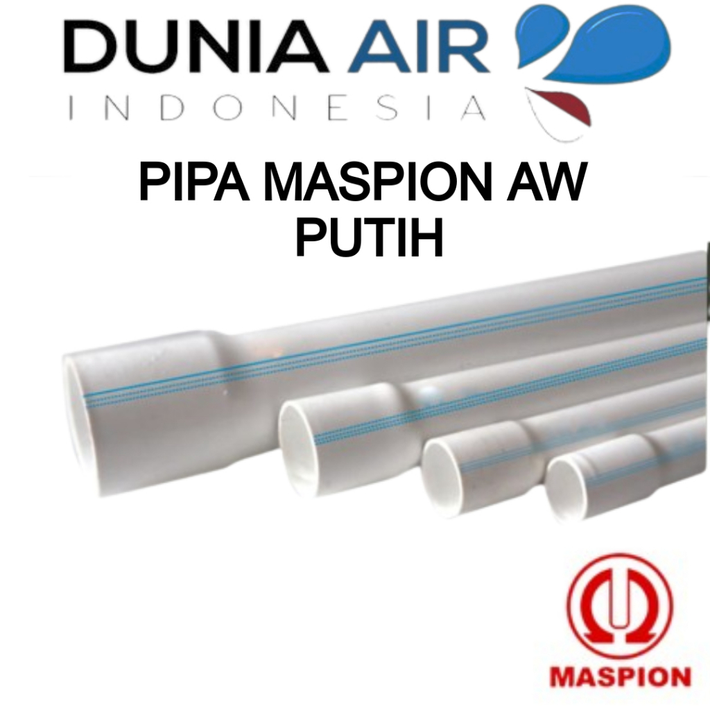 Pipa PVC Maspion 1" aw putih standart ledeng Pralon Paralon lente