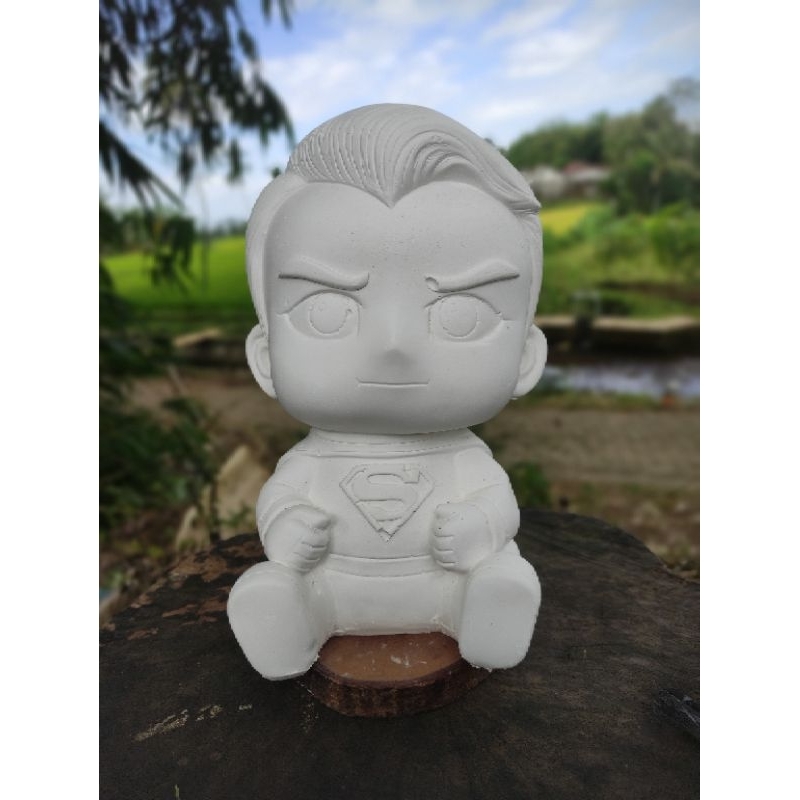 patung gypsum lukis SUPERMAN celengan