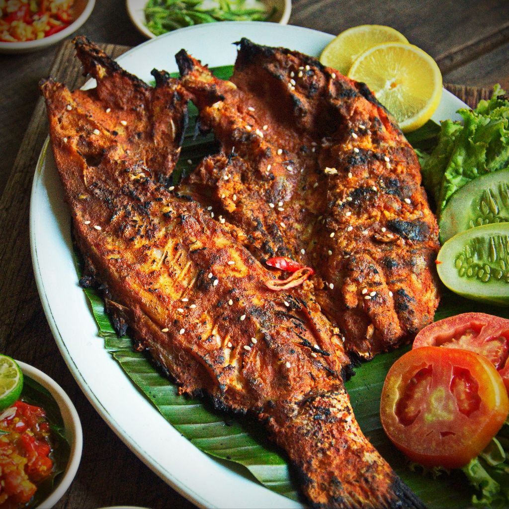 

Masakan Ikan Kakap Bakar goreng Sup, dimasak dengan bumbu racikan spesial Terminal Ikan