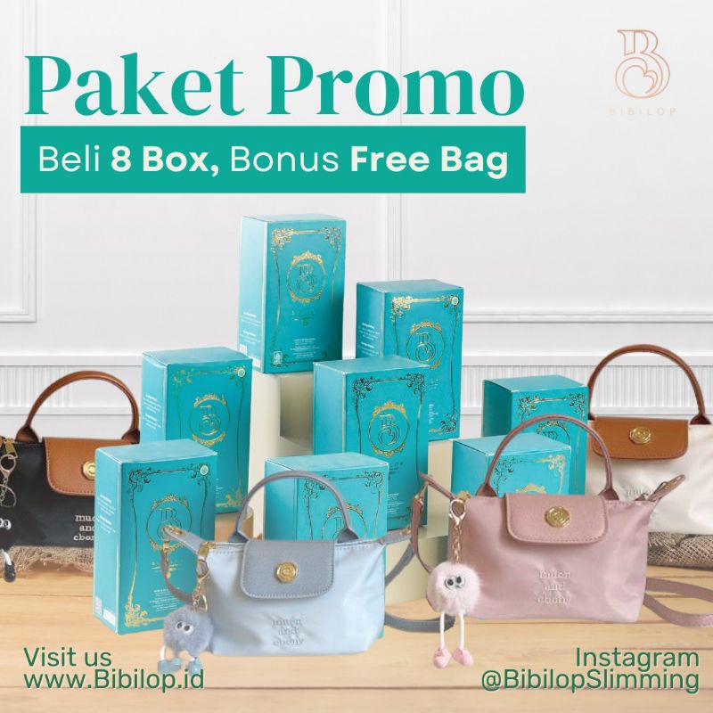 PAKET-BIBILOP SLIMMING COFFEE Free mini bag long champs/ free jodie bag