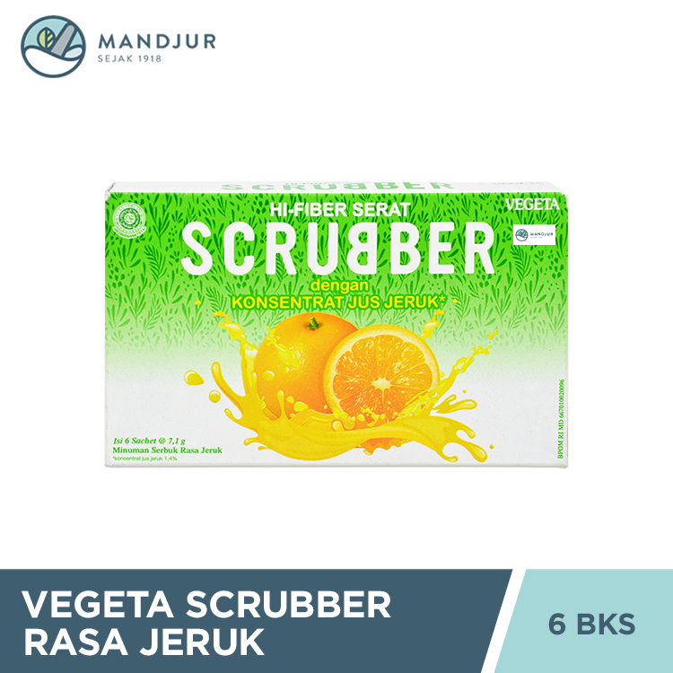 

Vegeta Scrubber Rasa Jeruk 6 Sachet - Minuman Kaya Serat Alami