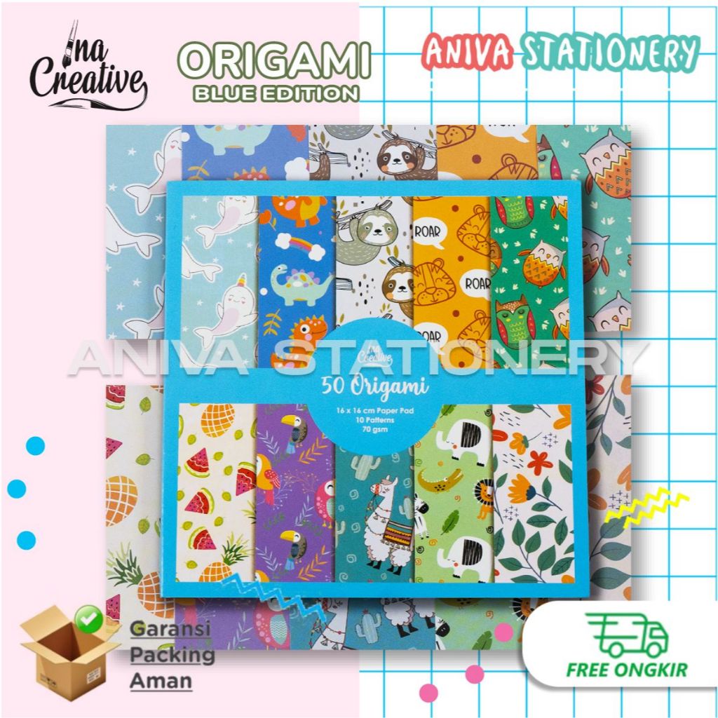 

Kertas Origami Motif INA CREATIVE 16x16cm Bolak Balik Dua Sisi