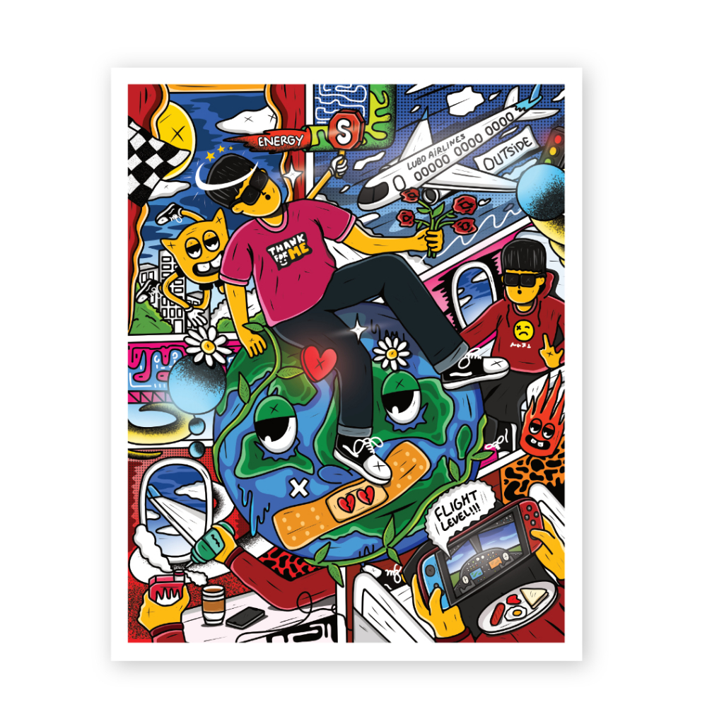 

POSTCARD ART PRINT LUBO 9CM X 11,5 CM / KARTU UCAPAN