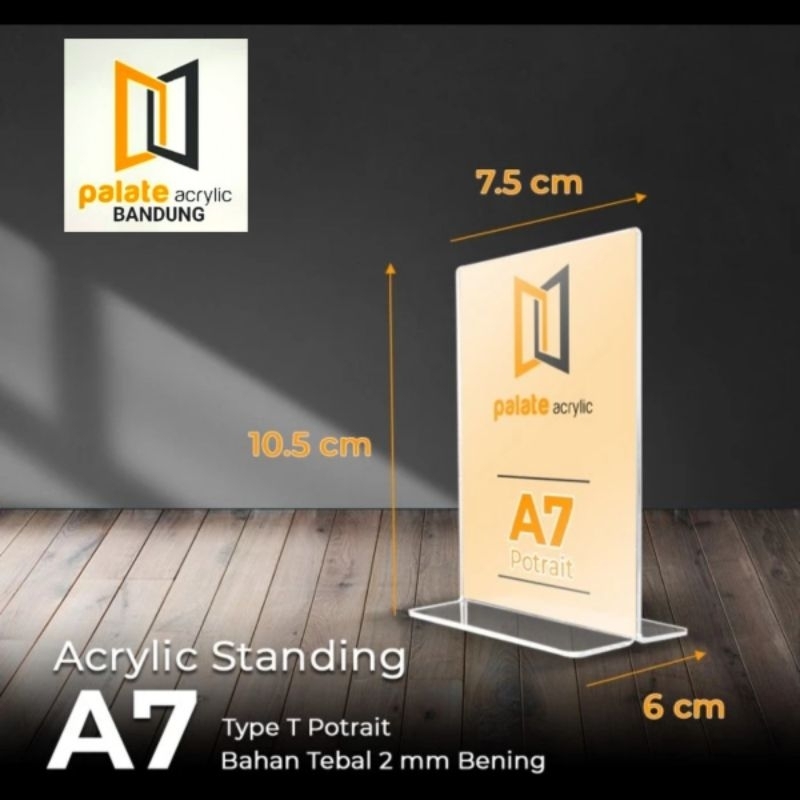 

Acrylic Tent Holder/ Akrilik Tent Card A7 T Portrait Tebal 2mm