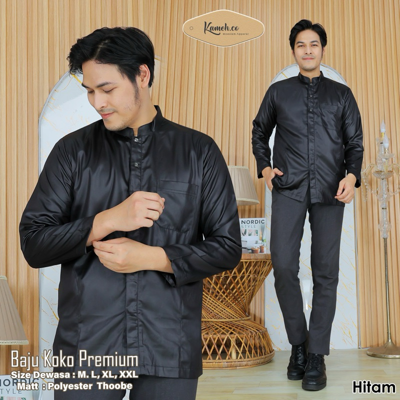 baju koko premium bahan haramain kancing pletek thobee super adem haji umroh recomended