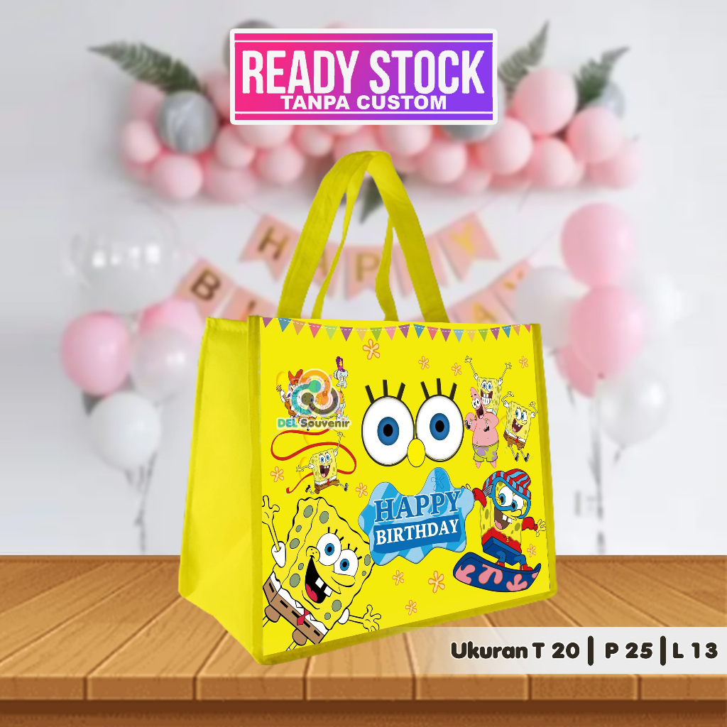 

READY STOCK SIAP KIRIM !! TAS ULTAH ANAK / TAS ULTAH KARAKTER SPONGEBOB / TAS SOUVENIR READY STOCK LANGSUNG KIRIM / TAS SOUVENIR ULANG TAHUN / GOODIE BAG ULTAH / TAS ULANG TAHUN