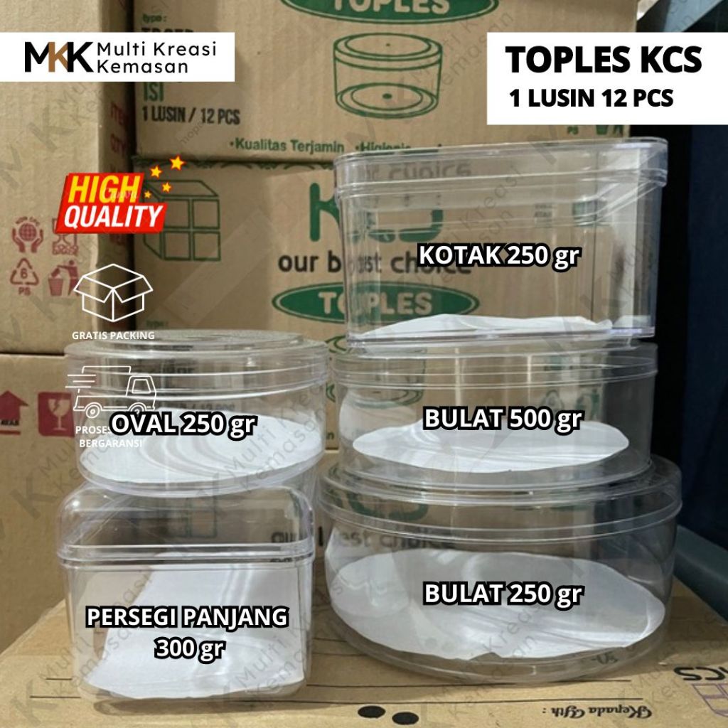Toples Mika Plastik Bening 250gr 300gr 500gr Dessert Box / Mika Kotak Kue Kering Nastar - Kastengel 