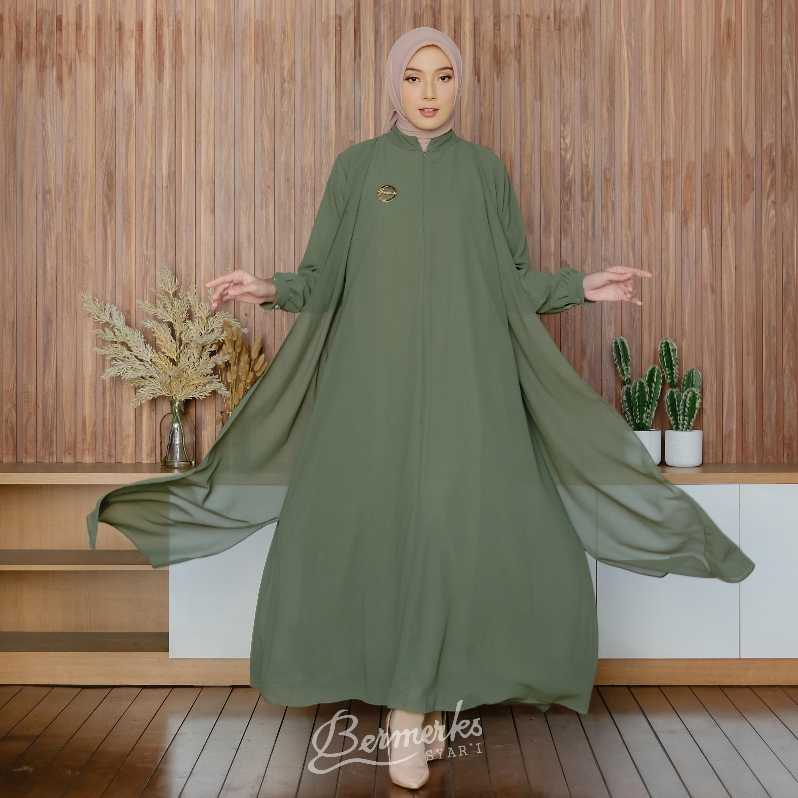 BERMERKS SYARI | LISA Gamis Wanita Abaya Ceruty Babydoll Polos Simple Premium Elegan All Size