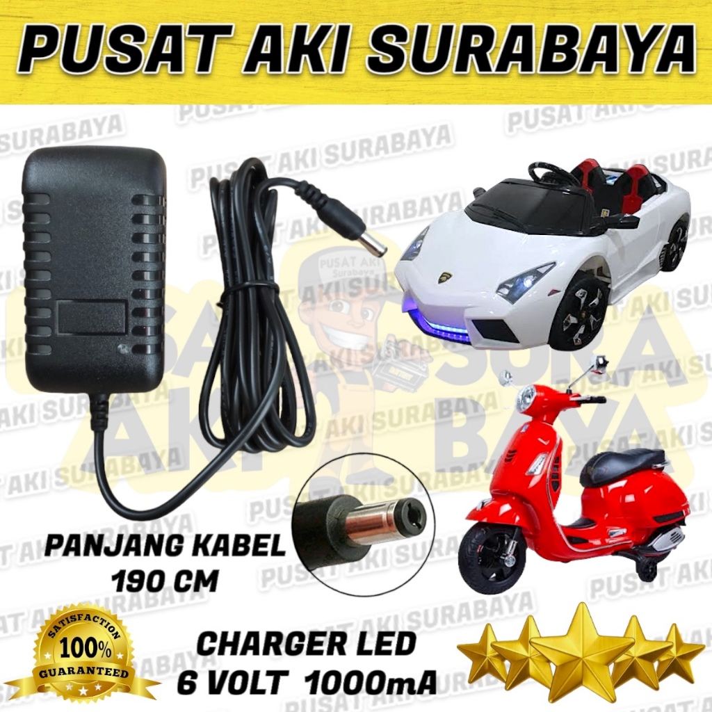 CHARGER 6 VOLT MOTOR MAINAN ANAK MOBIL MOBILAN AKI 6VOLT CARGER CASSAN RC PMB PLIKO RASTAR UNIKID 6V