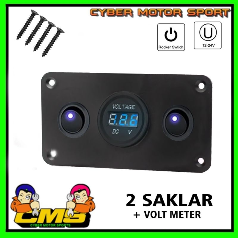 Saklar 12v 24v universal sakelar switch lampu LED dashboard panel volt meter foglamp headlamp senja 