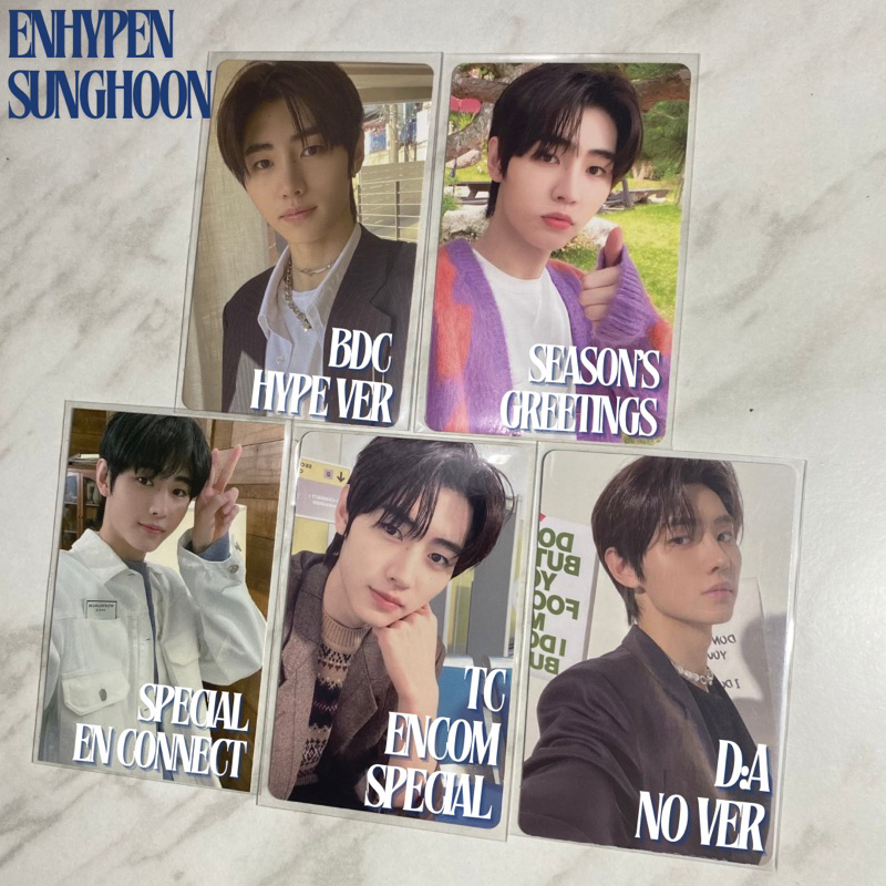 photocard enhypen sunghoon peniti, sg 22, tc encom special card, d:a no ver