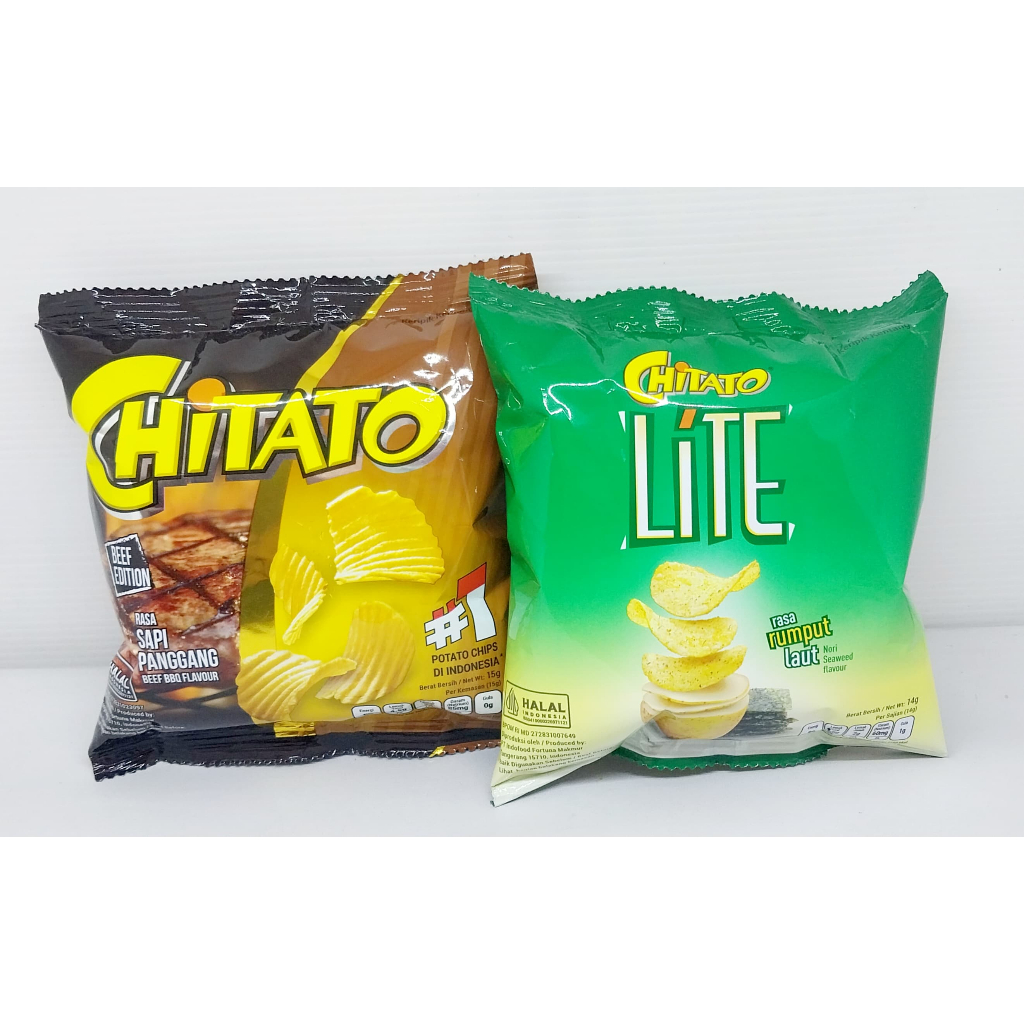 

Snack/Chiki Chitato dan Chitato Lite Kentang/Potato Chips Varian BBQ/Sapi Panggang dan Nori/Rumput Laut Jajan Kemasan 2000an