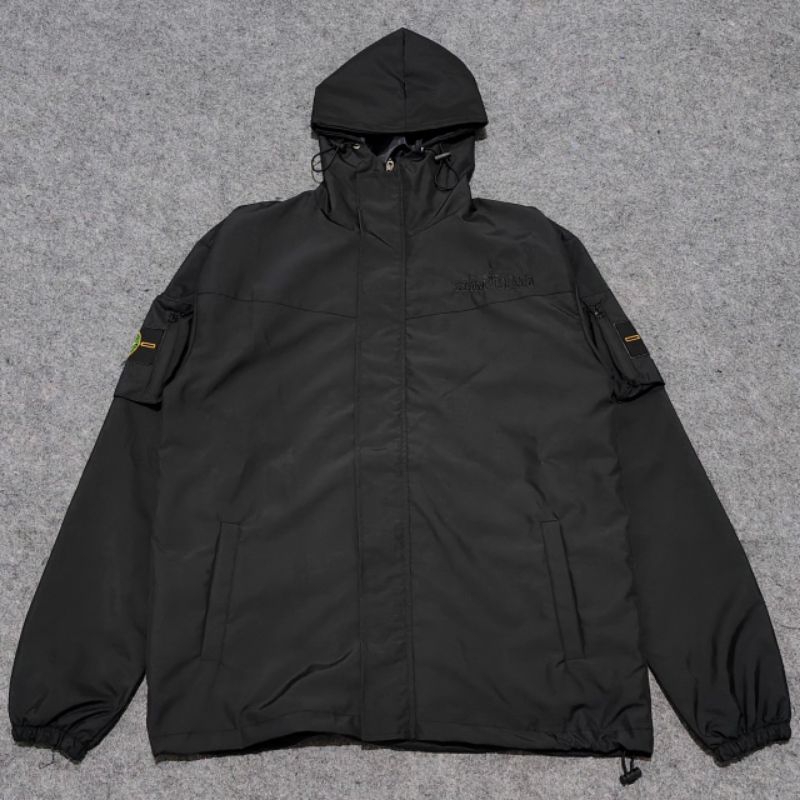 Astrob.id-Jaket Switer Ziper Taslan Stone Island Double Patch Premium Full Tag Lable