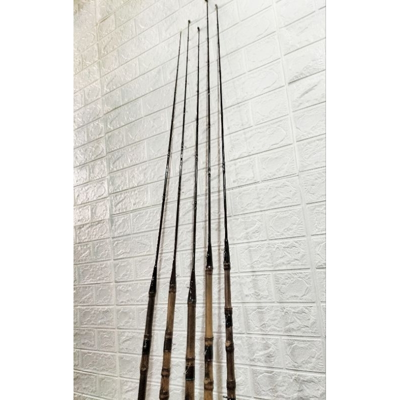 Joran Pancing Kolam Besutan Custom Jadi Fiber Gagang Bambu Cendani