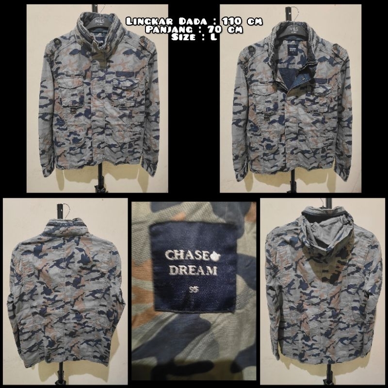 Jaket Parka Military M65 Chase Dream Warna Camo Second Original.