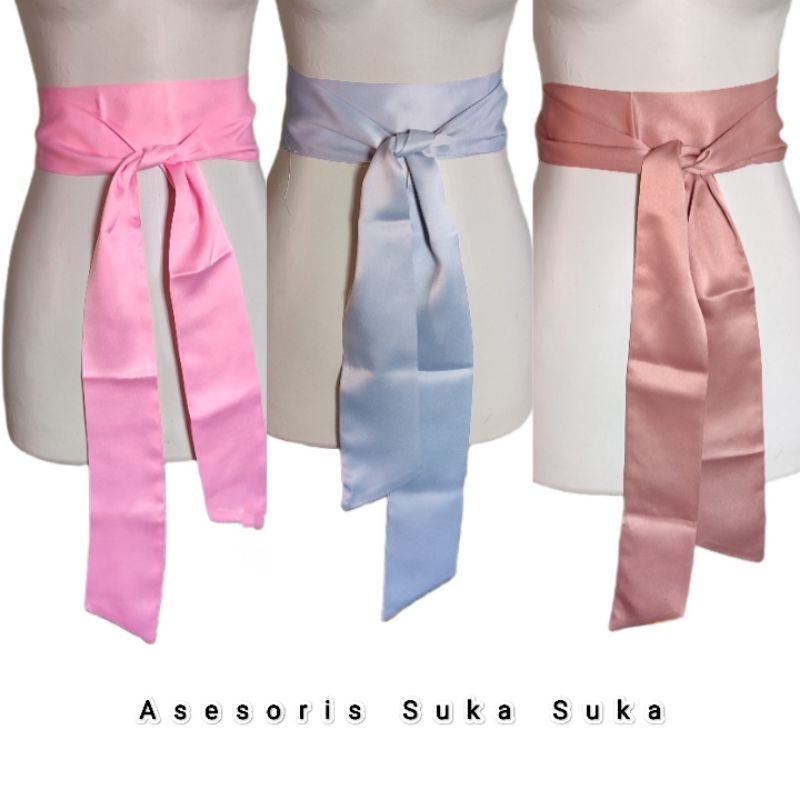 Belt Obi satin velvet ikat pinggang wanita