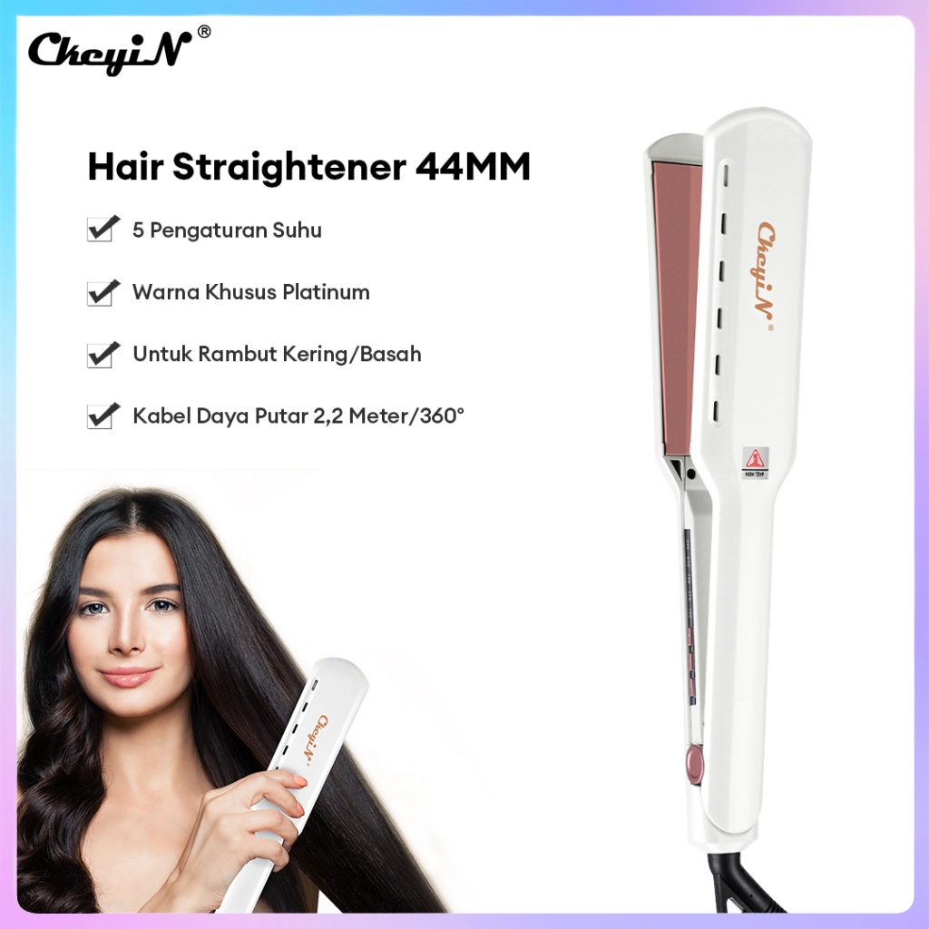 CkeyiN Hair Straightener 44MM Professional Catokan Rambut 2In1 Catok Lurus Keramik Alat Catok Rambut