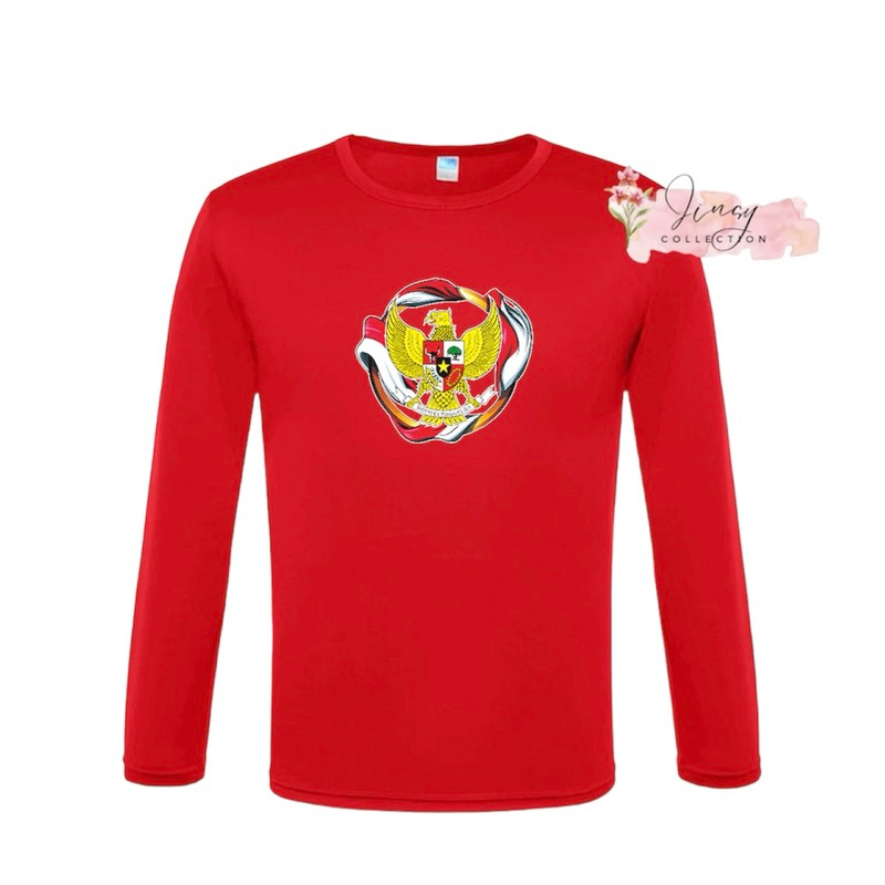 Kaos Lengan Panjang Laki Laki Perempuan Dewasa Kemerdekaan 17 Agustus 1945 / 2024 Unisex Kaos Panjan