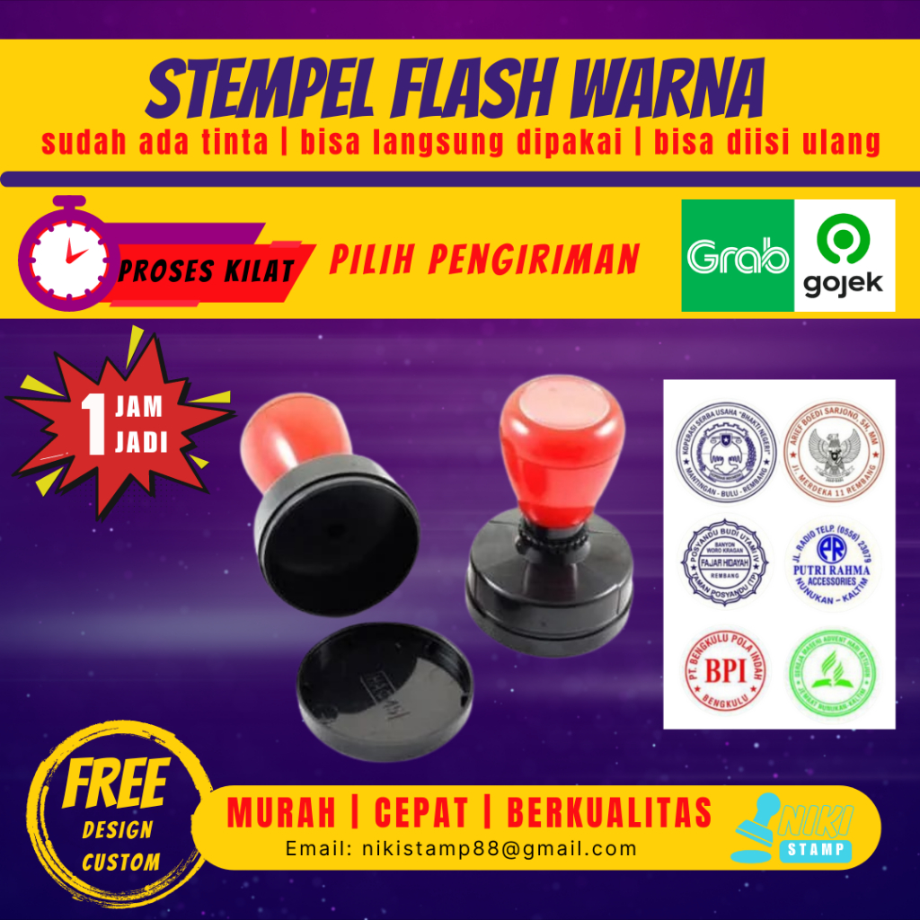 

Stempel Warna Otomatis Bulat | Stempel Flash | Stempel Logo Custom | Stempel Bisa Diisi Ulang | 1 Hari Bisa Jadi