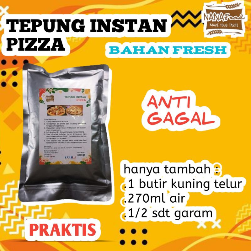 

TEPUNG PIZZA 450GR ,TEPUNG INSTAN PIZZA PRAKTIS