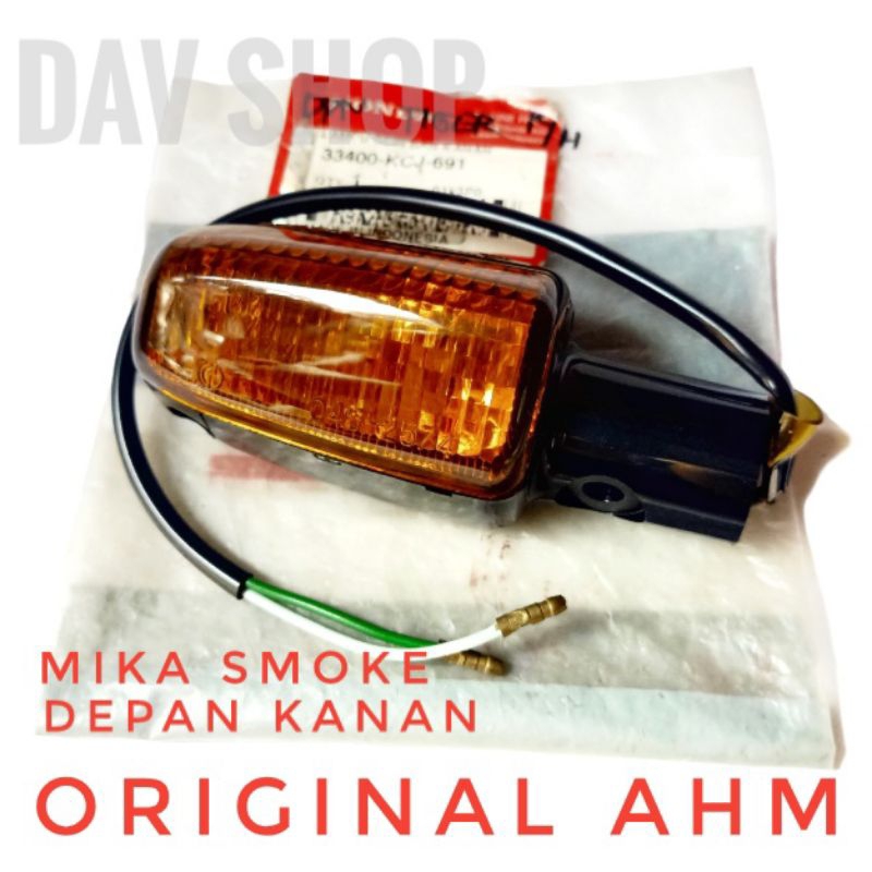 WINKER ASSY/LAMPU SEIN SEN DEPAN KANAN TIGER LAWAS TIGER LAMA 2000 SMOKE ORIGINAL AHM 33400KCJ691