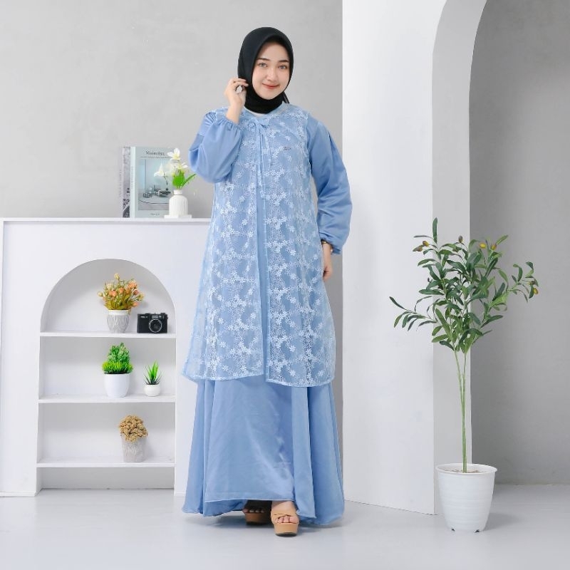 Safira Gamis Brukat Pesta Mewah Elegan Terbaru Gamis Brukat tile elegan Gamis Brukat premium Pesta t