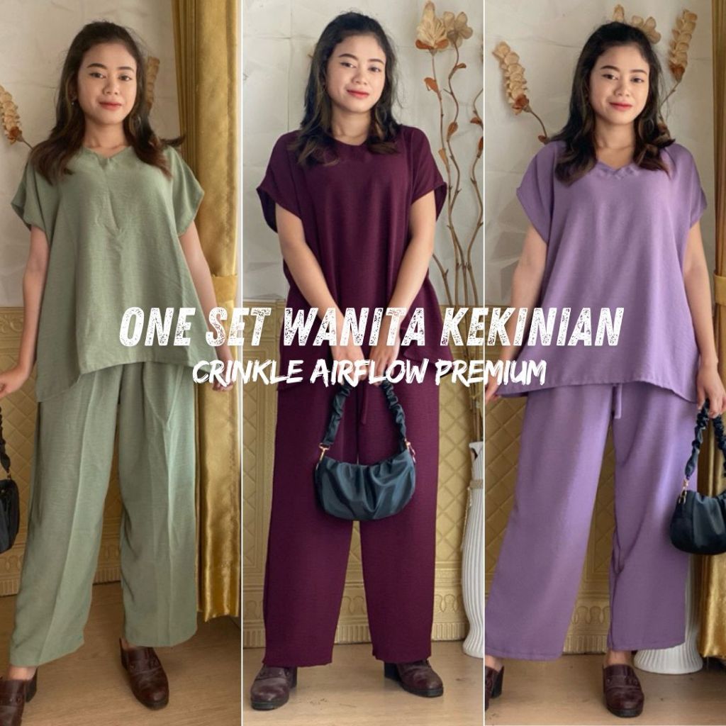ONE SET WANITA KEKINIAN / BAJU ONE SET WANITA JUMBO / BAJU ONE SET JUMBO / ONE SET HANNA