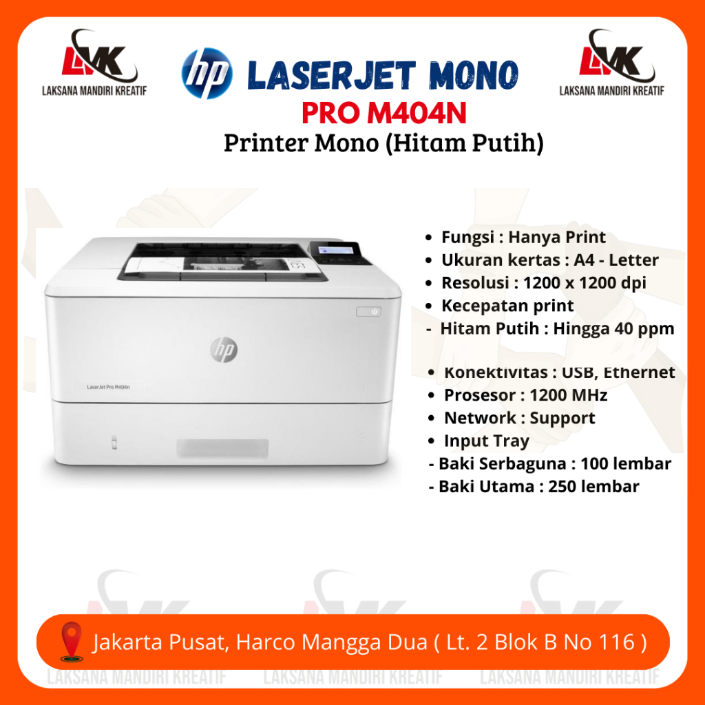 Printer HP LaserJet Pro M404n - Mesin Cetak Mono Kecepatan Tinggi Harga Murah