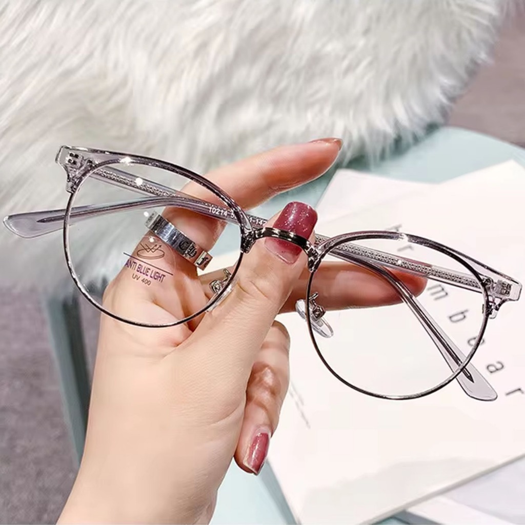 [Beli 1 Pcs Kacamata Minus Gratis 1 Kacamata] Free Box Kacamata Minus Oval Photocromic 6214 Frame Op