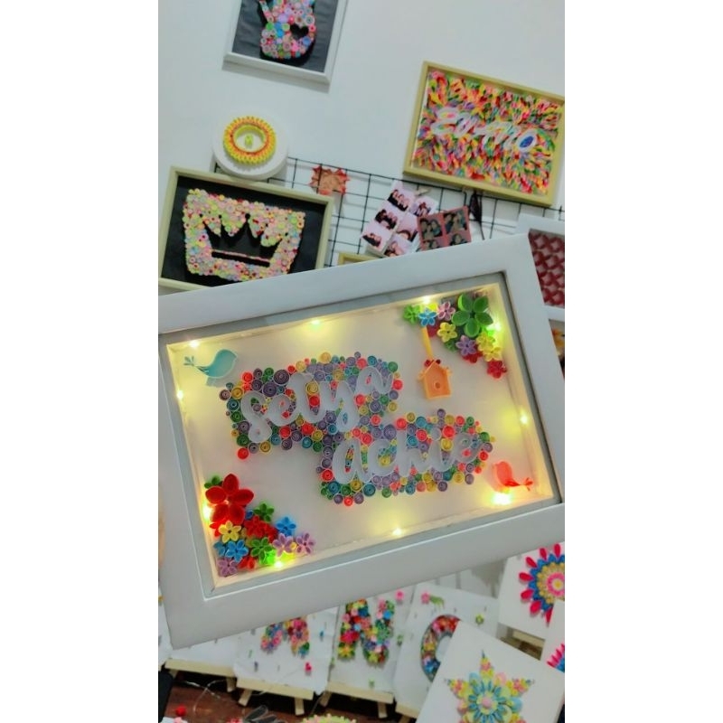 Hadiah Bingkai Nama Custom / Quilling Frame 3D/ Quilling Custom