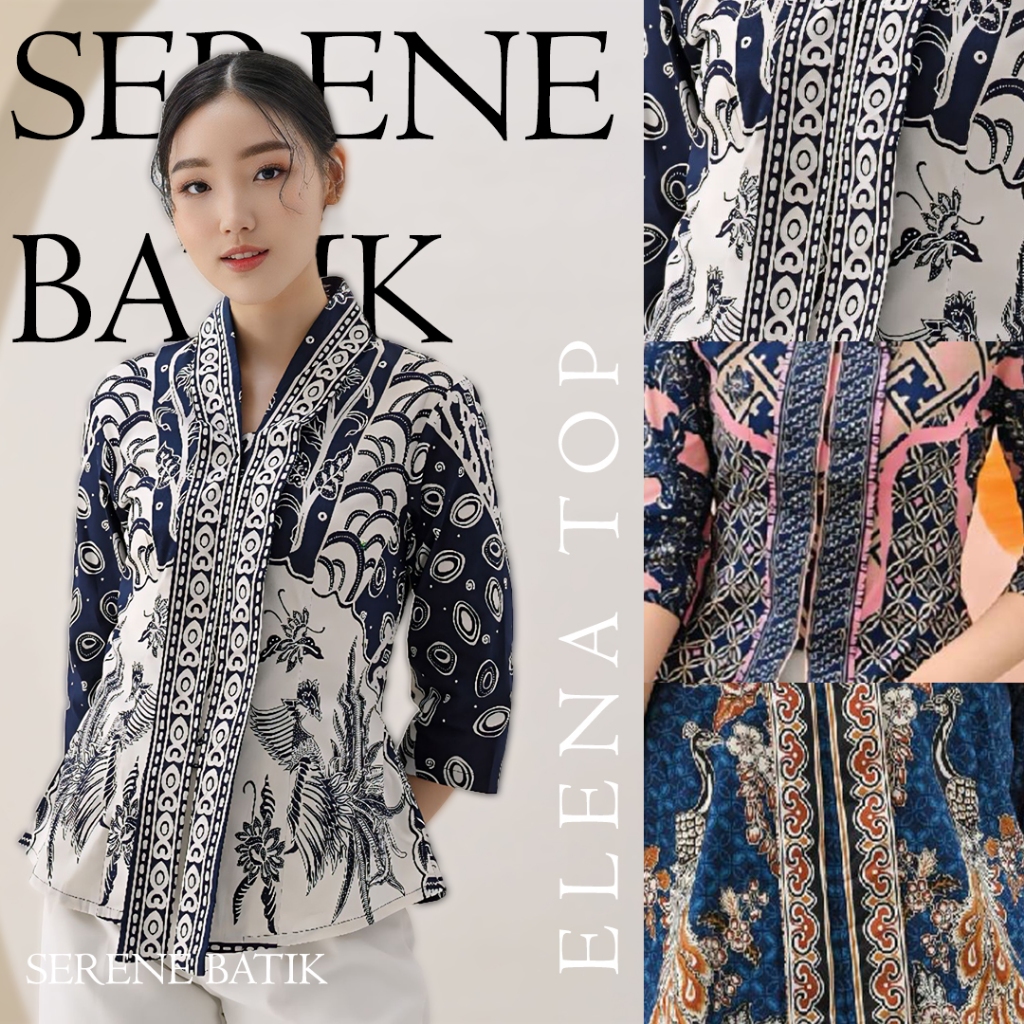 Blouse Batik Wanita Elena Top - Atasan Batik - Batik Wanita - Blouse Batik - Atasan Wanita -  Batik 