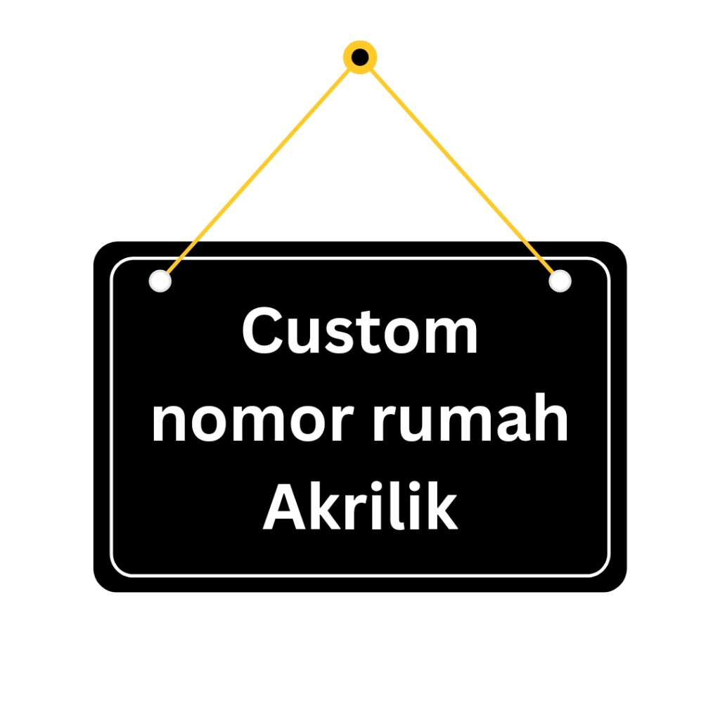 CUSTOM NOMOR RUMAH AKRILIK HITAM OUTDOOR GANTUNG