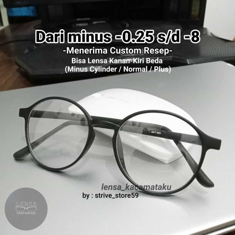 Kacamata Bulat Sedang Tangkai Per Fleksibel Request Minus Silinder Min 8 7 6 5 4 3 2 1 0.5 Beda Kana