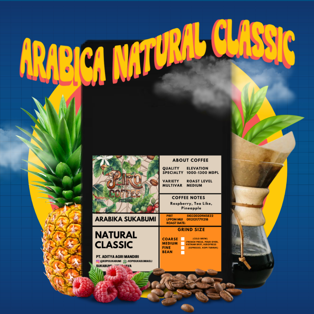 

Kopi Arabica NATURAL CLASSIC Sukabumi (100 Gr) Single Origin Sukabumi Jawa Barat I Medium Roast | Single Origin Coffee | Coffee Filter Manual Brew | Arabika Natural | Arabica Specialty Coffee