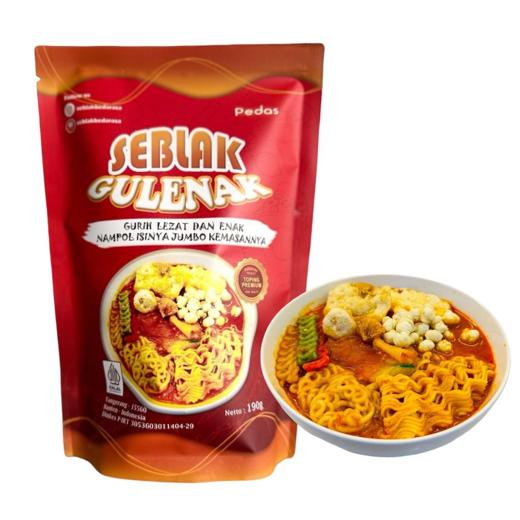 

Seblak Instan Premium Gulenak Pedas Alami pouch 190gr kemasan jumbo rasa rempah khas