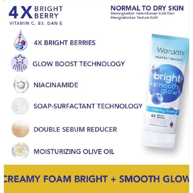 Wardah Perfect Bright Creamy Foam Brightening / Sabun Cuci Muka / Facial Foam Wardah