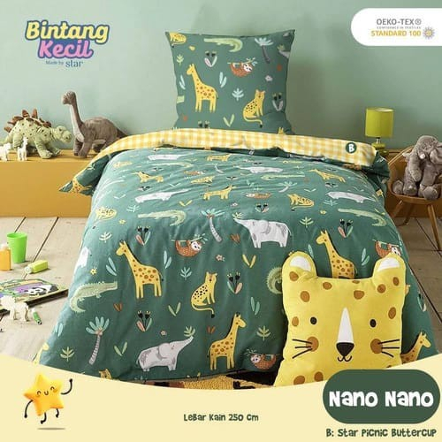 Sprei Anti Geser Bahan Katun Cvc Bintang Kecil Motif Nano Nano