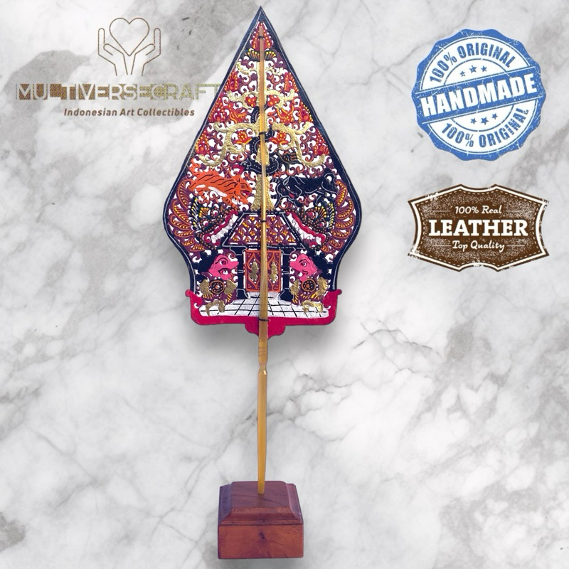 MULTIVERSECRAFTID Miniatur Wayang Kulit / Wayang Kulit Caperan Gunungan Model Batik Tatahan Halus Ga