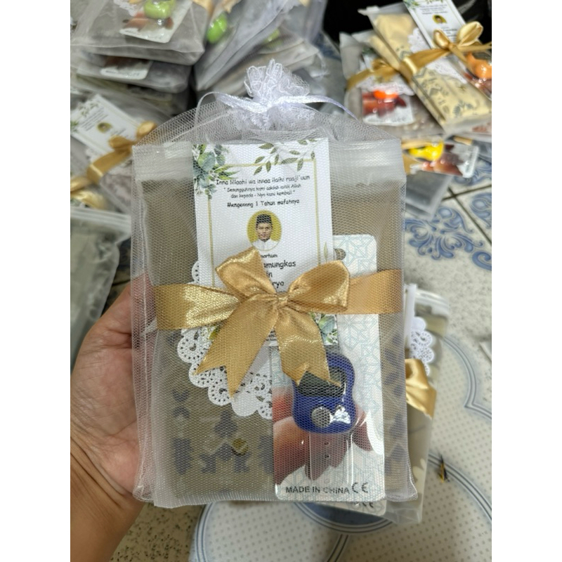 Souvenir JILBAB voal motif tasbih digital tahlil aqiqah haul