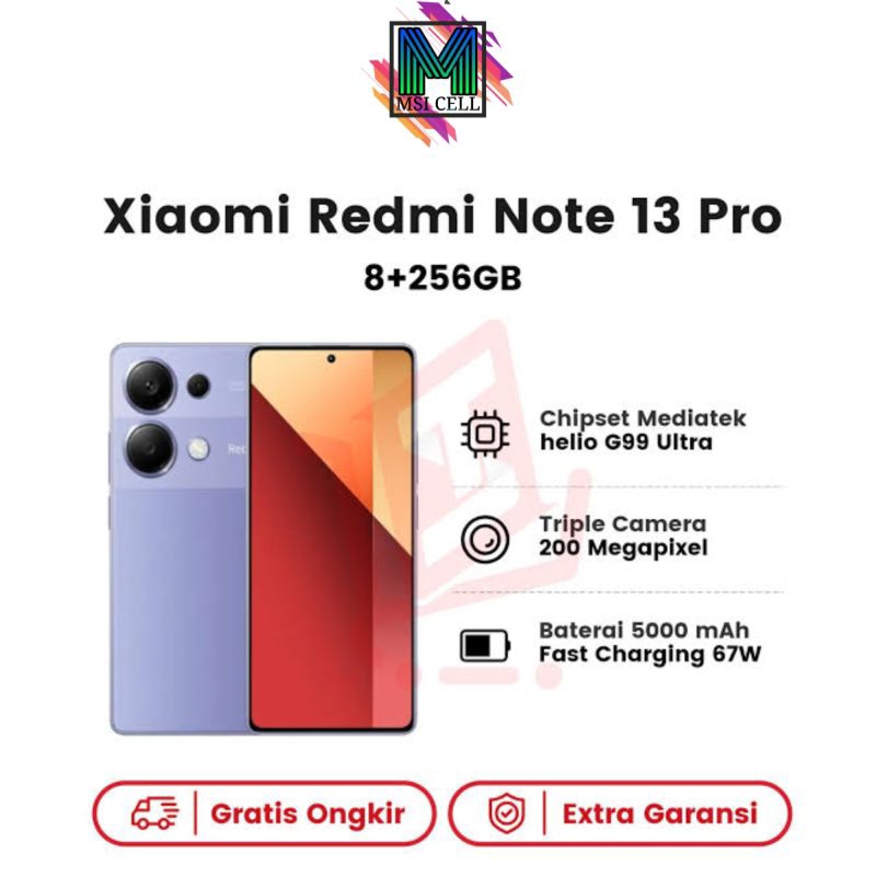 [MSI CELL EXCLUSIVE] New Smartphone Redmi Note 13 Pro| 8/256