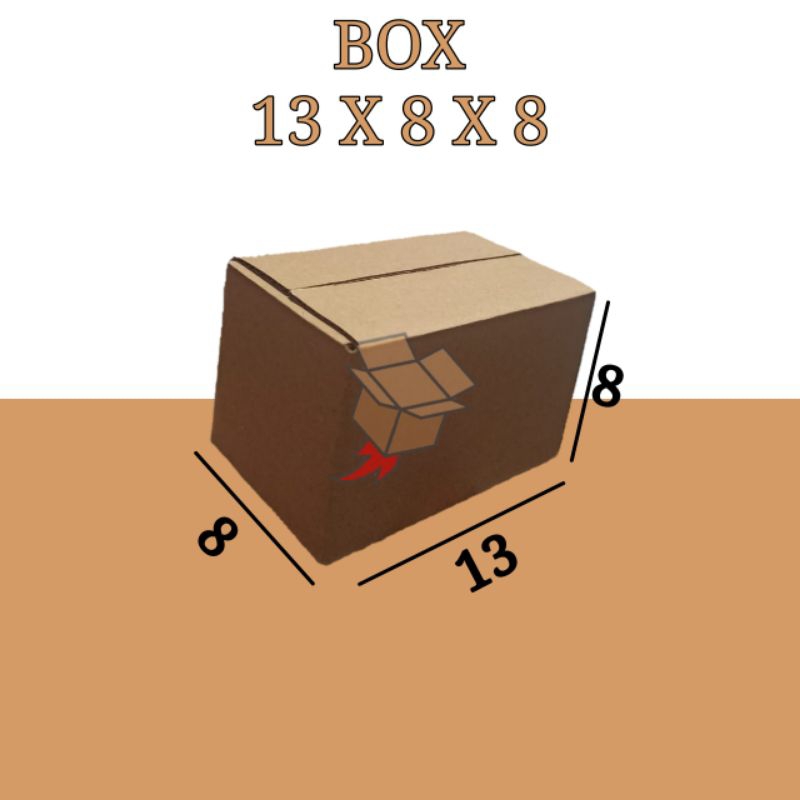 

Kardus Polos Karton Box Coklat DieCut 13 x 8 x 8