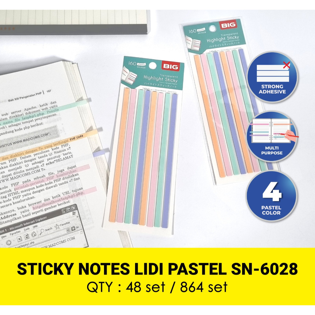 

STICKY NOTE LIDI PANJANG PENDEK BIG SN-6027, SN-6028, SN-6025 & SN-6026