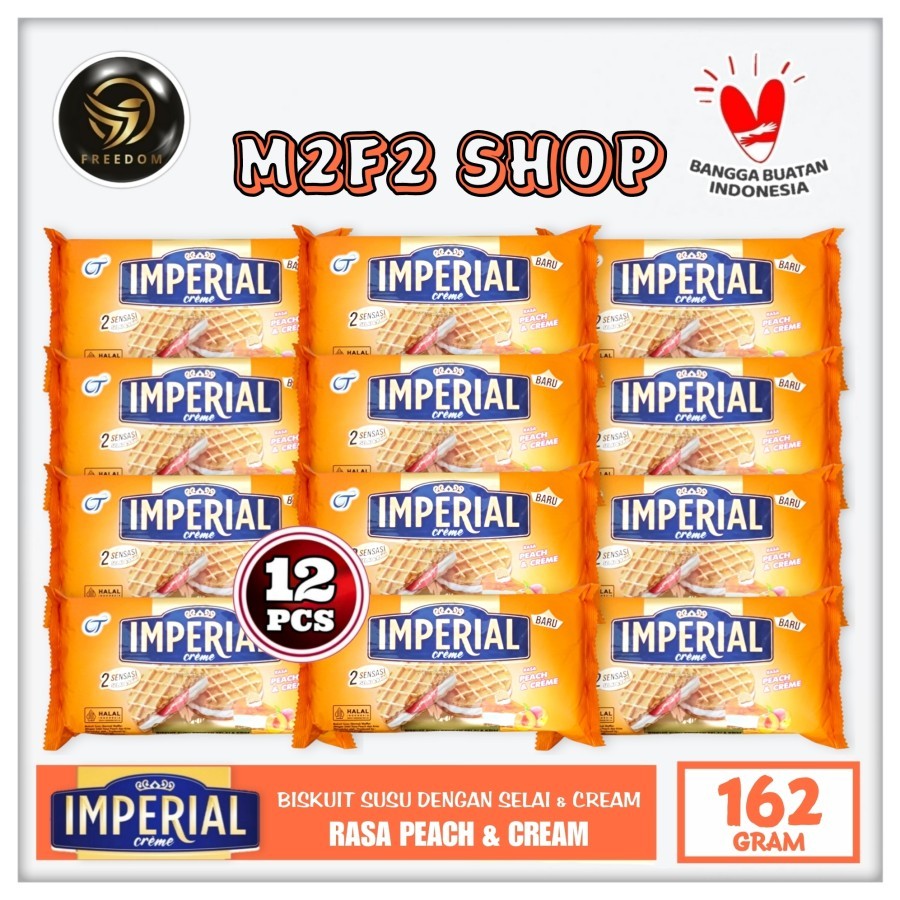 

Imperial Creme Peach | Biskuit Susu Selai Rasa Peach & Krim - 162 gr (Kemasan 12 Pcs)