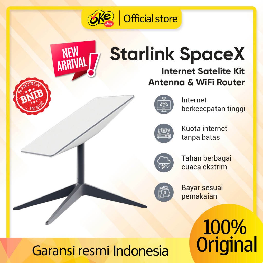 STARLINK Standard Internet Kit Satellite Antenna & WiFi Router Kit - Dual-band - SpaceX